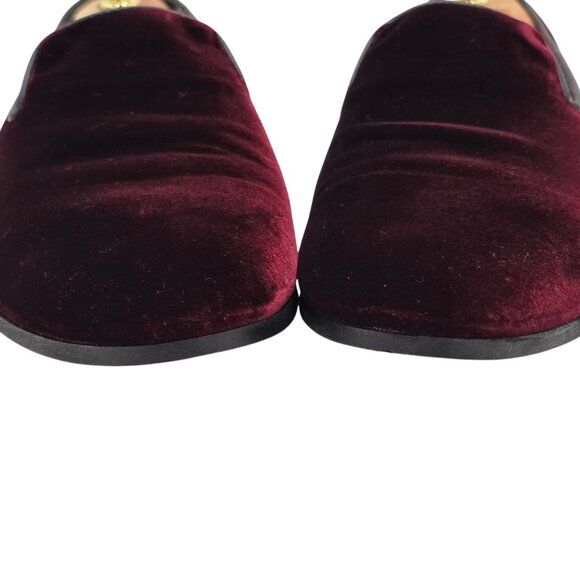 Italy To Boot Adam Derrick Mens 8M Garnet Red Velvet Dress Shoes Loafers Slipper - Picture 12 of 16